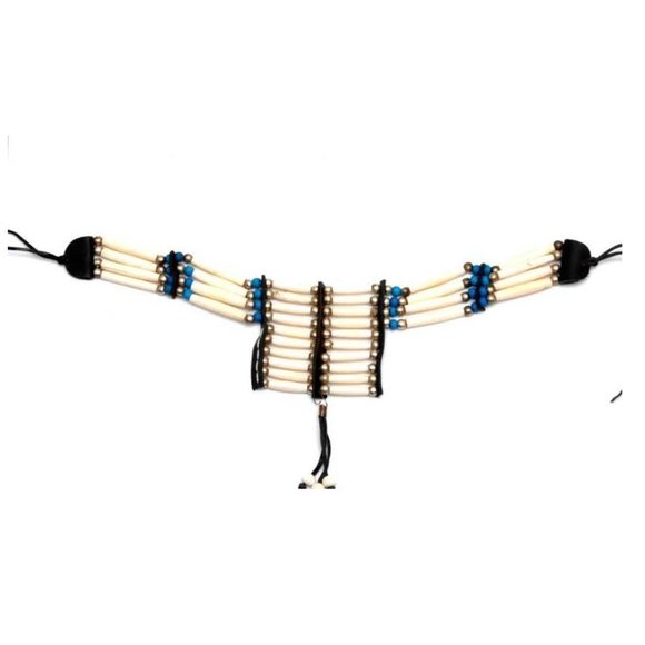 Jewelry - Native American Buffalo Bone Chest Plate Choker Western Indian Style Turquoise